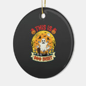 Grappige Halloween Boe Sheet Spook Kerkhof Keramisch Ornament (Links)