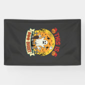 Grappige Halloween Boe Sheet Spook Kerkhof Spandoek (Horizontaal)