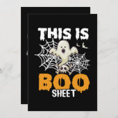 Grappige Halloween Boo-blad geestelijke kaart (Voorkant / Achterkant)