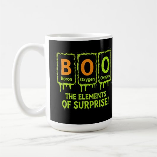 Grappige Halloween Boo Elements Science Surprise G Koffiemok (Links)