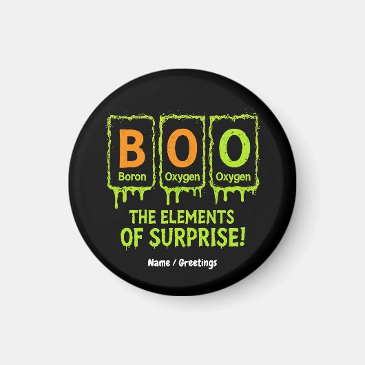 Grappige Halloween Boo Elements Science Surprise G Magneet (Voorkant)
