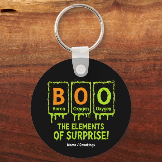 Grappige Halloween Boo Elements Science Surprise G Sleutelhanger (Voorkant)