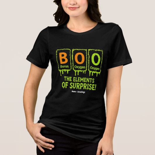 Grappige Halloween Boo Elements Science Surprise G Tri-Blend Shirt (Voorkant)