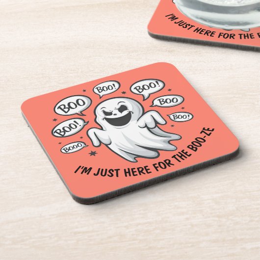 Grappige Halloween Boo Geest Coasters Bier Onderzetter (Linkerzijde)