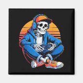 Grappige Halloween Boys Mannen Kinder Skeleton Vid Magneet (Voorkant)