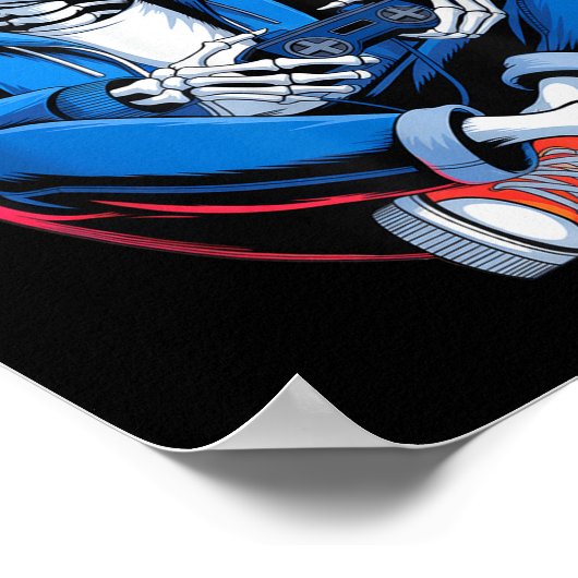 Grappige Halloween Boys Mannen Kinder Skeleton Vid Poster (Hoek)