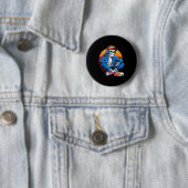 Grappige Halloween Boys Mannen Kinder Skeleton Vid Ronde Button 5,7 Cm (In situ)