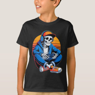 Grappige Halloween Boys Mannen Kinder Skeleton Vid T-shirt