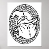 Grappige Halloween Bubble Ghost Kleurplaat Poster (Voorkant)