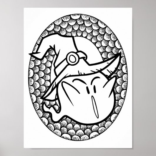 Grappige Halloween Bubble Ghost Kleurplaat Poster (Voorkant)