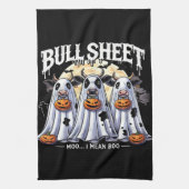 Grappige Halloween Bull Sheet moo stieren Theedoek (Verticaal)