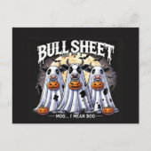Grappige Halloween Bull Sheet stieren geest Briefkaart (Voorkant)