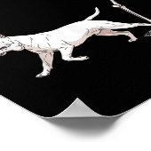 Grappige Halloween Bull Terrier en Skeleton Poster (Hoek)