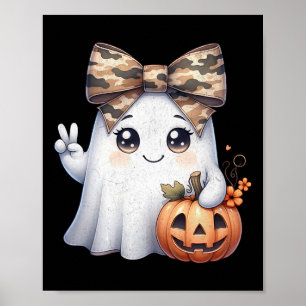 Grappige Halloween Camouflage Camo Geest Hallo Jac Poster