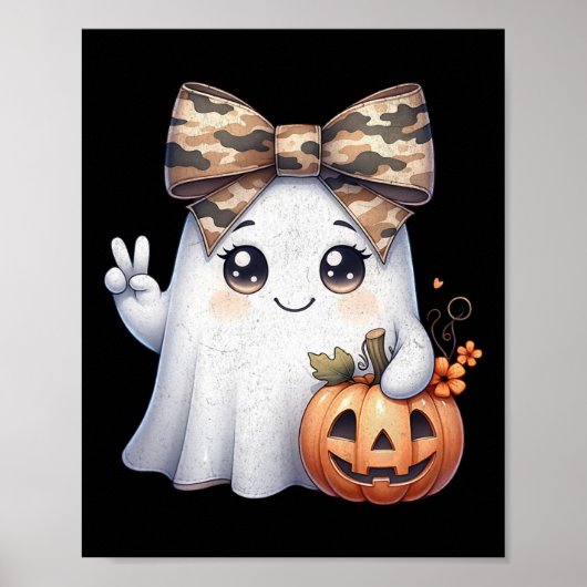 Grappige Halloween Camouflage Camo Geest Hallo Jac Poster (Voorkant)