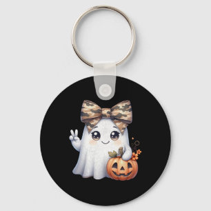 Grappige Halloween Camouflage Camo Geest Hallo Jac Sleutelhanger