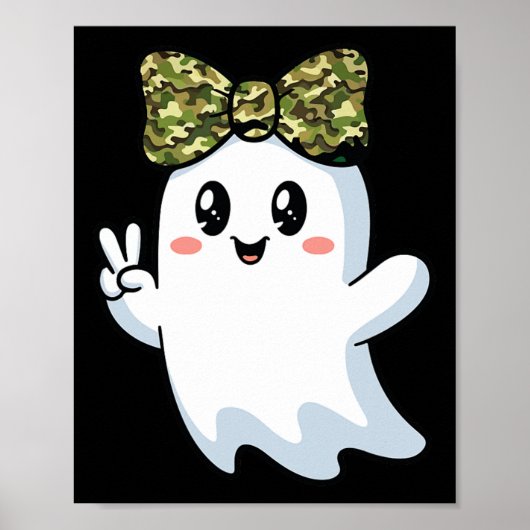 Grappige Halloween Camouflage Camo Geest Hallo Jag Poster (Voorkant)