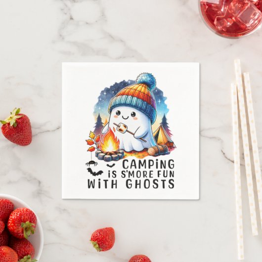 Grappige Halloween Camping is S'more Fun With Ghos Servet (Insitu)