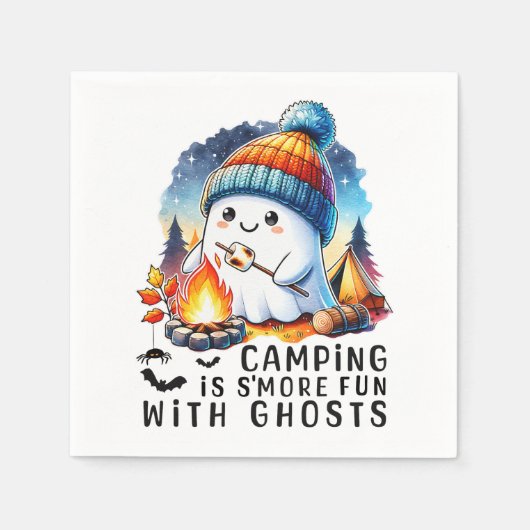 Grappige Halloween Camping is S'more Fun With Ghos Servet (Voorkant)