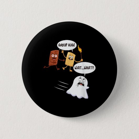 Grappige Halloween Camping Smores Smores Marshmall Ronde Button 5,7 Cm (Voorkant)