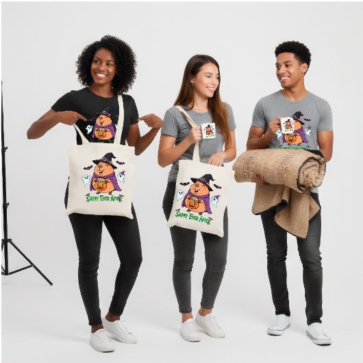 Grappige Halloween Capybara "Cappy Ever After" Tote Bag