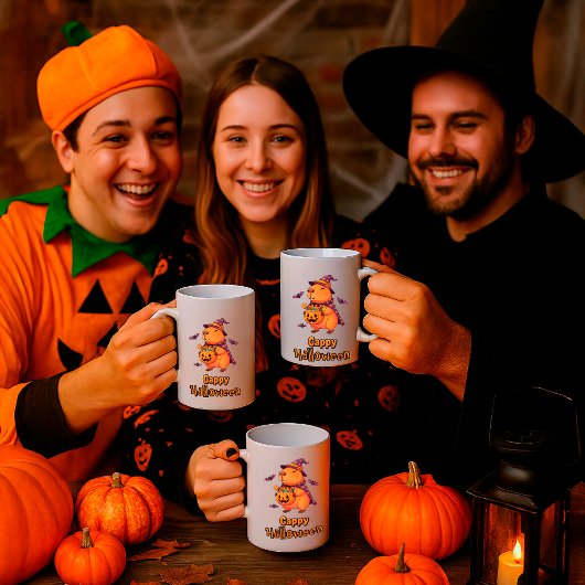 Grappige Halloween Capybara "Cappy Halloween" Spoo Koffiemok