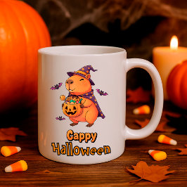 Grappige Halloween Capybara "Cappy Halloween" Spoo Koffiemok