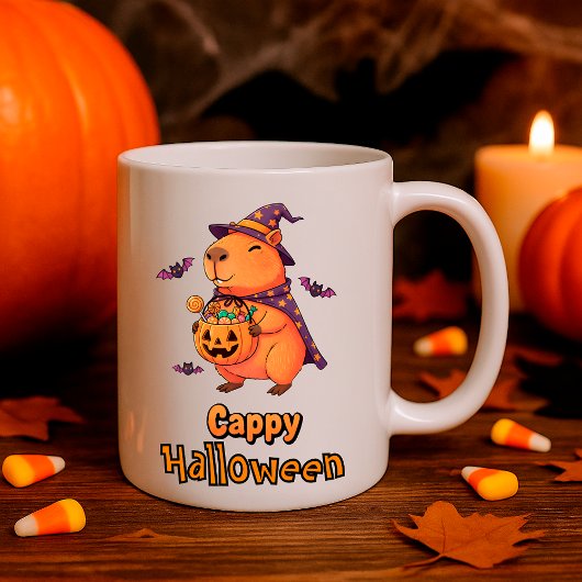 Grappige Halloween Capybara "Cappy Halloween" Spoo Koffiemok