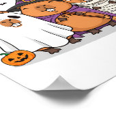 Grappige Halloween Capybara Schattigee Cappy Crew  Poster (Hoek)