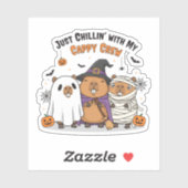 Grappige Halloween Capybara Schattigee "Cappy Crew Sticker (Vel)