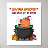 Grappige Halloween Capybara tovenaar Heksenketel Poster (Voorkant)