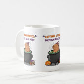 Grappige Halloween Capybara Witch Wizard Cauldron Koffiemok (Voorkant links)
