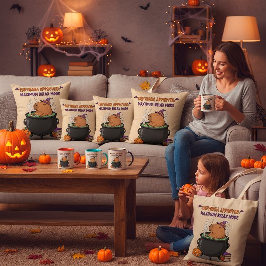 Grappige Halloween Capybara Witch Wizard Cauldron Koffiemok
