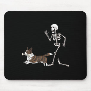 Grappige Halloween Cardigan Welsh Corgi en Skeleto Muismat