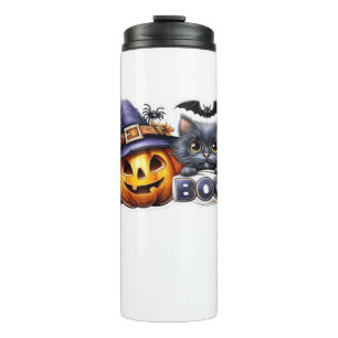 Grappige Halloween Cat Sticker - Heksenjacht Pet, Thermosbeker