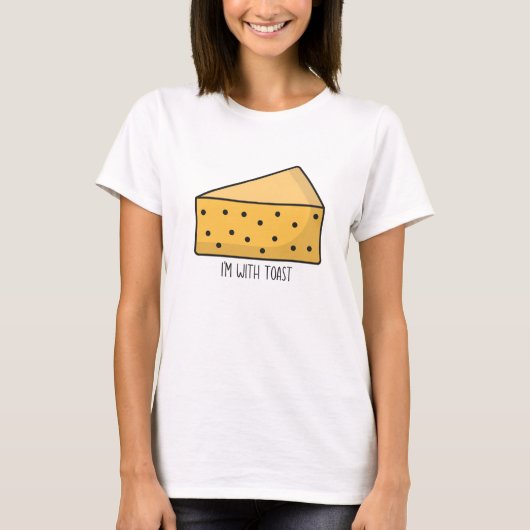 Grappige Halloween cheesy Ik ben met toast koppels T-shirt (Voorkant)