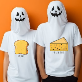 Grappige Halloween cheesy Ik ben met toast koppels T-shirt