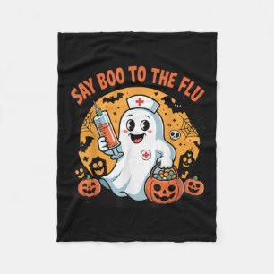 Grappige Halloween citaat Zeg Boe tegen de griep C Fleece Deken