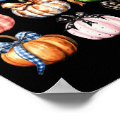 Grappige Halloween Coquette Strik Pompoen Herfst D Poster (Hoek)