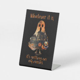 Grappige Halloween Decor Sarcastische Geest Reclamebord Met Voetstuk