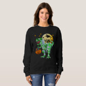 Grappige Halloween Dinosaurus Dino T Rex Spooky Trui (Voorkant volledig)