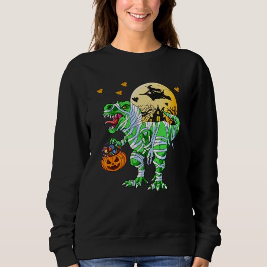 Grappige Halloween Dinosaurus Dino T Rex Spooky Trui (Voorkant)