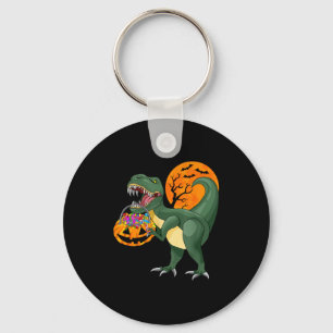 Grappige Halloween Dinosaurus Pompoen Y T Rex Jong Sleutelhanger