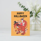 Grappige Halloween Dinosaurus Schattigee Eenhoorn Briefkaart (Staand voorkant)