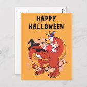 Grappige Halloween Dinosaurus Schattigee Eenhoorn Briefkaart (Voorkant / Achterkant)