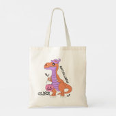 Grappige Halloween Dinosaurus Trick or treat Custo Tote Bag (Achterkant)
