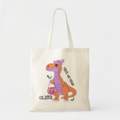 Grappige Halloween Dinosaurus Trick or treat Custo Tote Bag (Voorkant)
