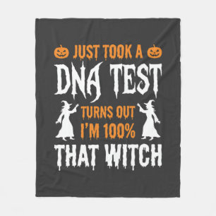 Grappige Halloween DNA-test Heks Grafisch Fleece Deken