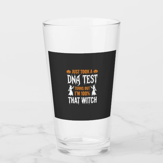 Grappige Halloween DNA-test Heks Grafisch Glas (Voorkant)