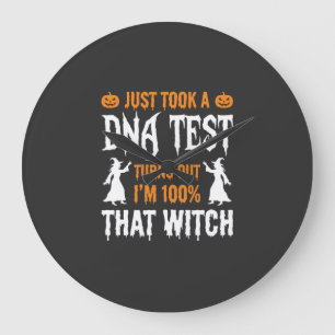Grappige Halloween DNA-test Heks Grafisch Grote Klok